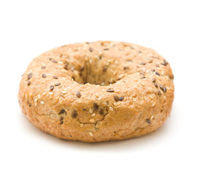 multigrain bagel isolated on white