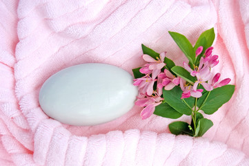 Soap on a pink towel_2