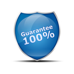 Escudo brillante texto "GUARANTEE 100%"