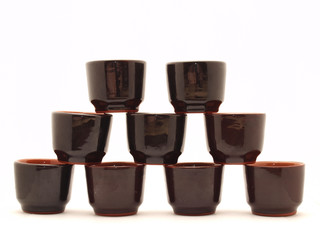 Black ceramic cups