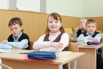 Schoolchild in a class