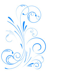 Blue floral swirl ornament