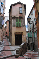 Street in Menton, narrow houses