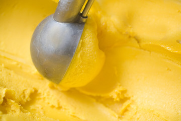 Mango ice cream scoop