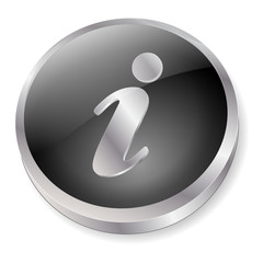 INFO Web Button (Information sign symbol icon silver 3D vector)