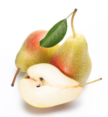 Two ripe pears and a half of ones.