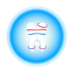 Tooth fluoride protection icon isolated