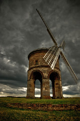 Chesterton Windmill with dark stormy sky
