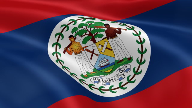 Belizean flag in the wind