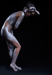 Obraz na płótnie Canvas nude silver girl