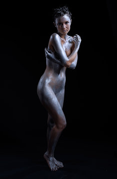 Fototapeta nude silver girl