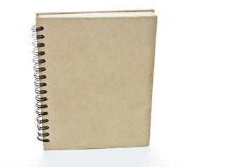 Brown notebook isolated on white