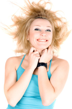 Portrait of cheerful young blond girl