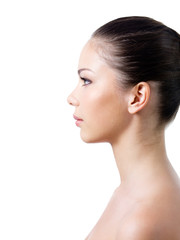 Profile of woman with healthy skin