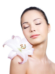 Beautiful young gitl with healthy skin of a face