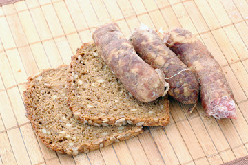 bread and sausage