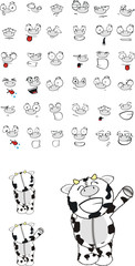 cartoon cow set