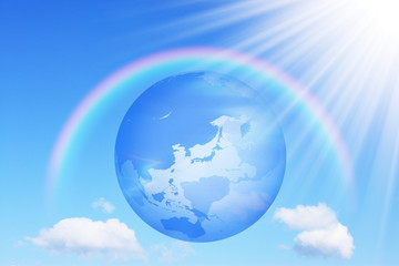 地球儀とエコロジーイメージ