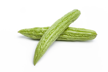 Bitter melon on white background