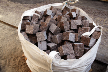 big pack with granite paving stones