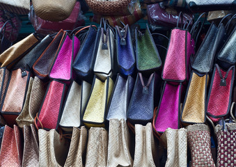 Bags in a market in Ubud, Bali