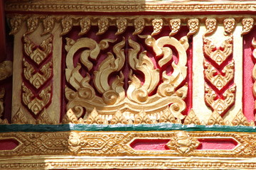 art on gable of temple, Wat Tarae, Mahasarakam