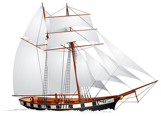 Sailing vessel, topsail schooner © Ievgen Melamud