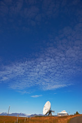Satellite communications dish near Hofn, Iceland
