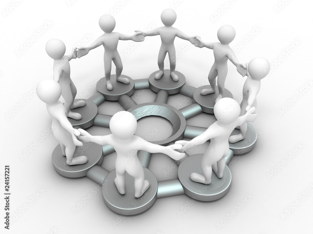 Poster group of people. conceptual image of communications or teamwork.