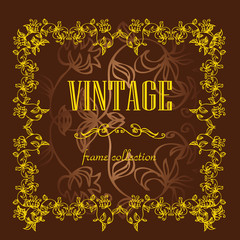 Vintage Frame floral collection pattern cards fake paper