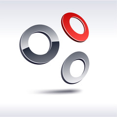 Abstract 3d rings icon.