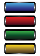 Four varicoloured buttons on a white background