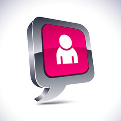 Person 3d balloon button.