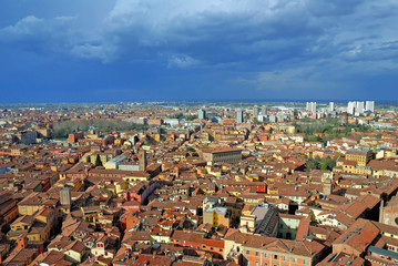 Obraz premium Italy, Bologna aerial view from Asinelli tower