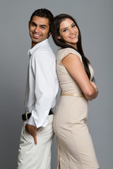 Successful young ethnic business team