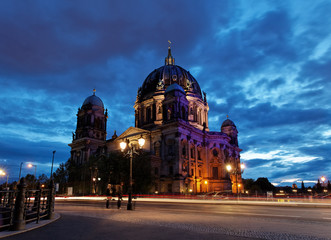 the Berliner Dom in the night in Berlin © Gary
