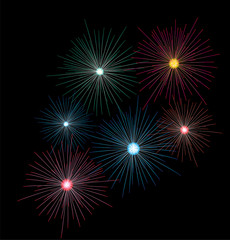 Fototapeta na wymiar vector fireworks background
