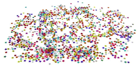 confettis étoiles strass paillettes décoration fête, fond blanc