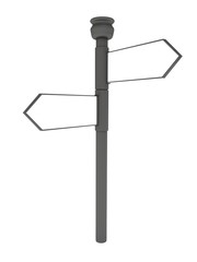 Blank signpost over white