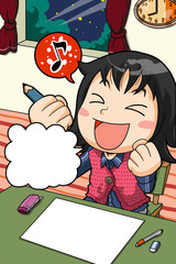 女の子　ガッツポーズ