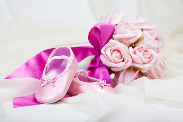 Pink baby shoes