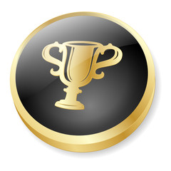 AWARDS Web Button (Cup Winner Gold Medal First Prize 3D Vector)