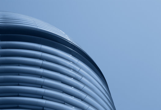 Abstract building in blue