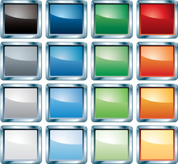 metallic square buttons