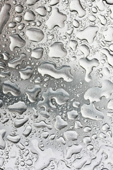 water drops on metal surface