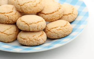 Traditional Italian Ameretti biscuits on a plate