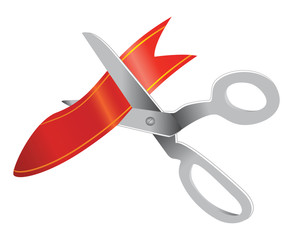 scissors cutting ribbon