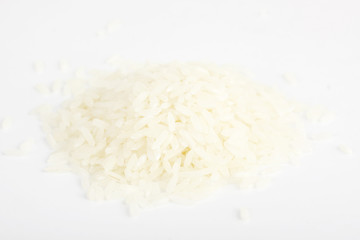 Fototapeta na wymiar Pile of organic rice (on white)