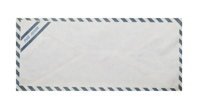 Vintage airmail envelope, clipping path.