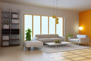 3d render modern living room